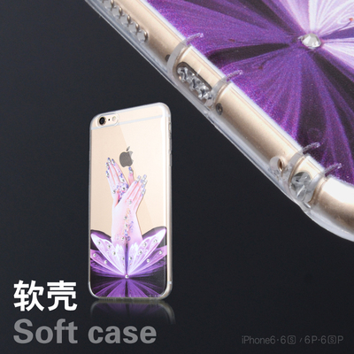 苹果6s plus手机壳硅胶透明防尘iPhone64.7新款奢华水钻全包软套