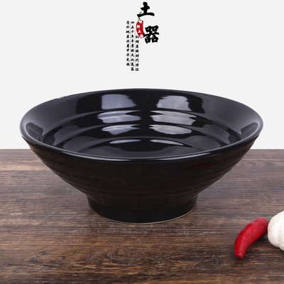 土碗农家手绘陶瓷烩面泡面碗米饭碗隔热防烫汤碗粗陶碗洋井碗特价