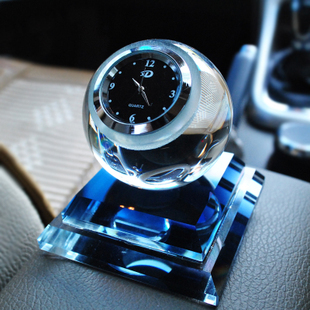 大众高尔夫7汽车钟表香水摆件车载用品钟表香水座除异味水晶球