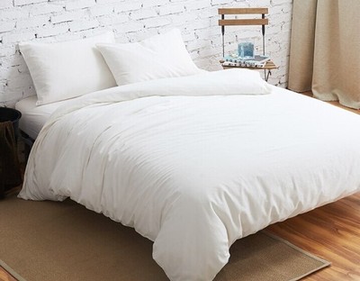 无印风格新疆棉良品水洗棉纯色四件套床单床罩上用品定做