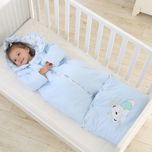 宝宝睡袋儿童防踢被新生儿包被可拆卸加厚纯棉0-2-4岁小孩抱被冬