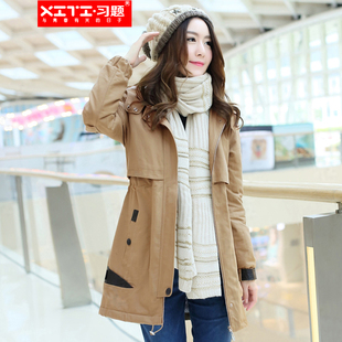 韩版冬款中学生棉衣羊羔毛女大棉衣棉服女中长款连帽加厚加绒外套