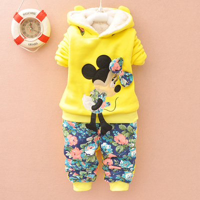 新款2014女宝宝运动套装韩版婴幼儿外出服加厚儿童套装1-2-3岁半