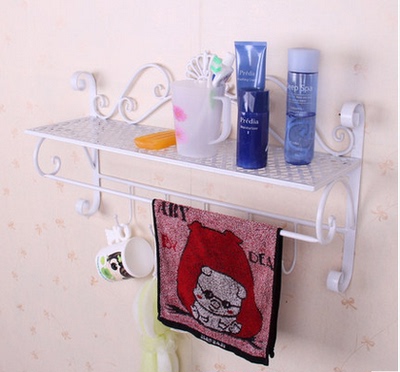 铁艺浴室壁挂式架子 毛巾架 卫生间收纳架 化妆品整理架 置物架