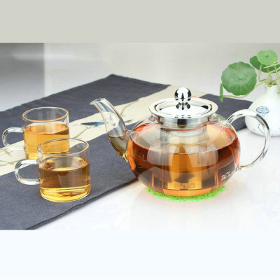 耐高温玻璃茶壶 加厚大容量不锈钢过滤泡茶壶水壶花茶壶茶具