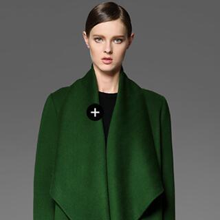 2015冬季新款呢子大衣羊绒加长款原创设计风衣女深圳南油高端女装