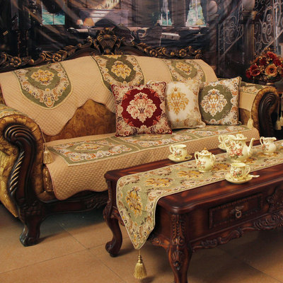 【卡琳夫人】凡尔赛绿|高档欧式美式沙发垫|坐垫|沙发坐巾 可定做