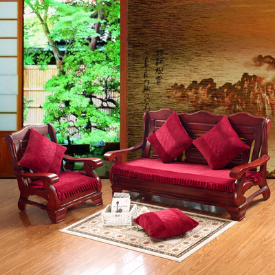 加厚木沙发坐垫 红木实木沙发坐垫冬 连体木椅组合沙发坐垫 定做