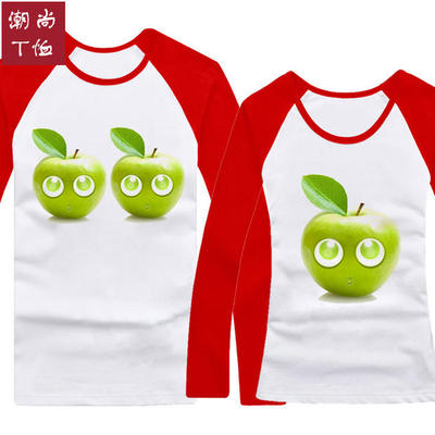秋装新款纯棉T恤你是我的小苹果长袖表演出服男女装集体创意T恤