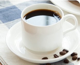正品简约唐山骨瓷咖啡杯套装 纯白陶瓷咖啡杯碟送咖啡勺