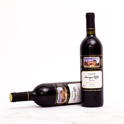 包邮 玛歌莱菲堡干红美乐葡萄酒 法国原酒进口红酒 两支装特价