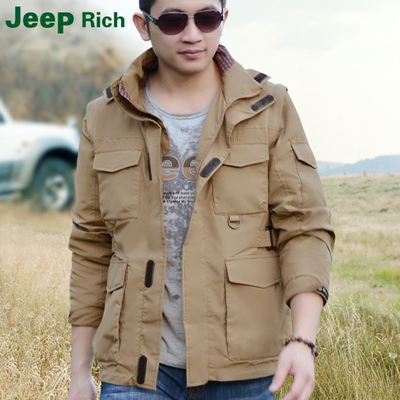 Jeep Rich冲锋夹克男装外套军装户外服男士春秋中年夹克外套男潮