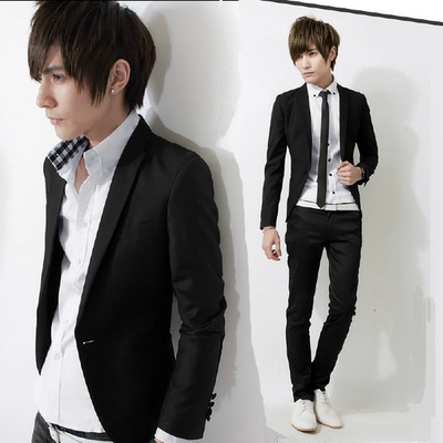 2015春季新款韩版修青少年小西装外套男潮流套装男士西服一套潮