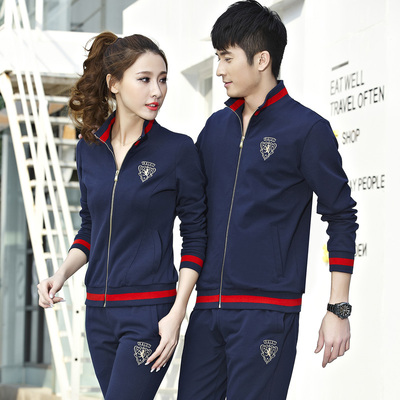 2015新款秋装卫衣女长袖休闲运动套装情侣装大码韩版棒球衫两件套