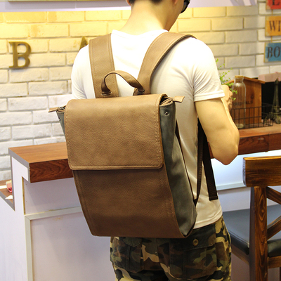 代购新款男士双肩包 新款韩版情侣包学生书包 潮流休闲包旅行背包