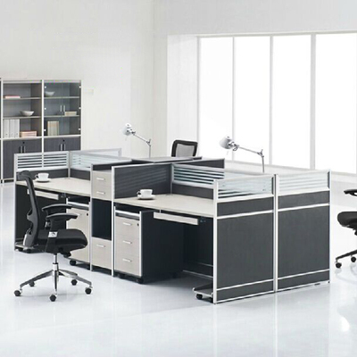 贵州办公家具办公桌 4人位办公桌 员工 电脑桌椅现代卡座屏风隔断