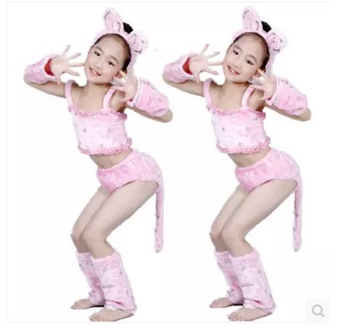 儿童波斯猫表演服幼儿猫咪演出服波斯猫舞蹈服装小兔子小猫动物服