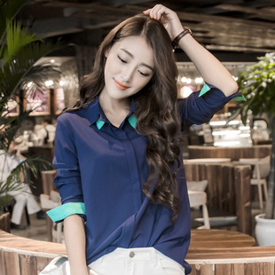 女士衬衫 2015秋季新款韩版百搭寸衫商务职业修身显瘦长袖工作装