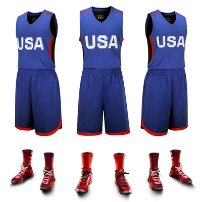 2016美国队梦十二梦之队篮球服套装男球衣个性定制组队训练比赛服