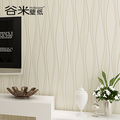 谷米壁纸 现代简约条纹壁纸3D墙纸客厅卧室无纺布月光森林壁纸