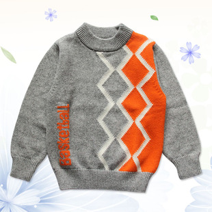 2015冬款圆领男童毛衣 套头加厚宝宝儿童羊绒衫 保暖圆领羊毛衣