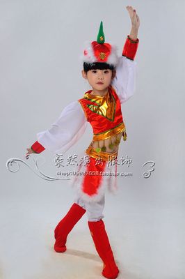 新款舞蹈演出服男女款舞台服儿童民族骑马舞 蒙古族筷子舞表演服