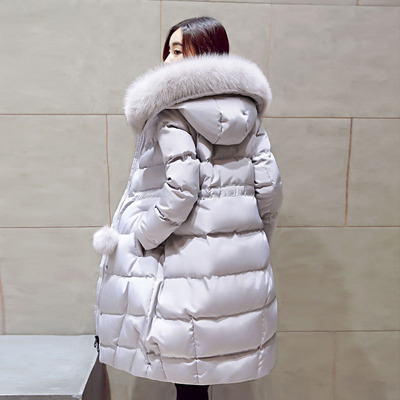 2015冬装新款加厚长款棉衣外套女韩版时尚中长款连帽棉袄学生棉服