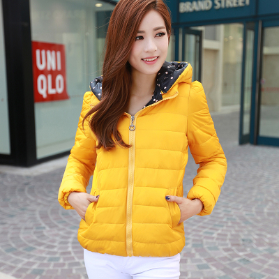2015冬季新款韩版修身羽绒棉服女短款加棉袄女装棉衣外套连帽学生