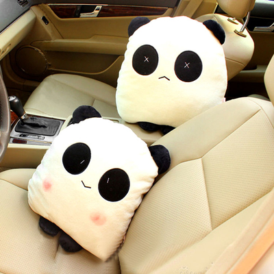 熊猫汽车抱枕 车用抱枕 腰靠垫 创意可爱卡通 汽车用品内饰