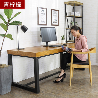 北欧实木书桌家用书画桌简约现代写字台长条电脑桌 书房家具组合