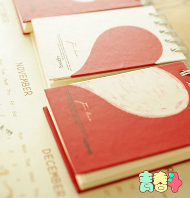 青春斗-韩国文具 可爱创意爱心线圈笔记本日记本便签本