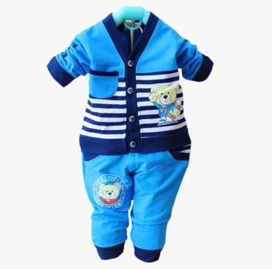 晨晓秋季男童套装儿童纯棉长袖外出服0-3岁童装新品促销