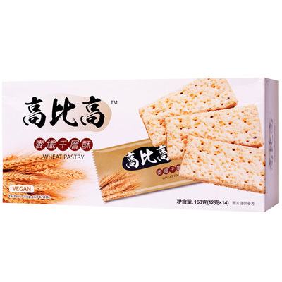 高比高 麦纤千层酥(饼干) 168g 台湾风味进口