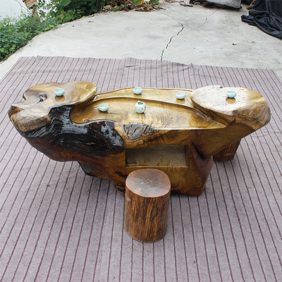 楠木根雕茶桌 天然整体树根功夫茶台茶海尺寸180-68-63