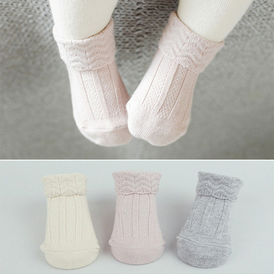 宝宝儿童袜子韩国秋冬加厚纯棉秋冬季松口男女堆堆毛巾松口婴儿袜