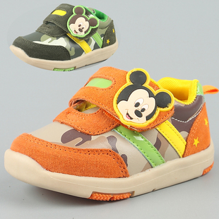 迪士尼童鞋 男童米奇休闲防滑防踢运动鞋旅游跑步鞋0-1岁宝宝鞋子
