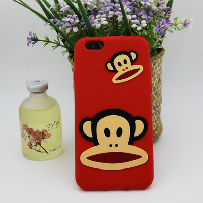 iphone6/6plus/5/5s 卡通大嘴猴子 纯色 手机壳硅胶保护套保护壳
