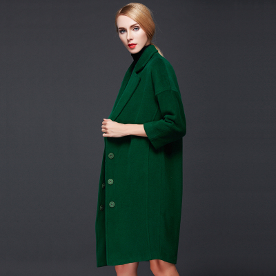 2015新品茧型中长款羊绒大衣秋冬欧美廓形正品宽松羊毛呢子外套女