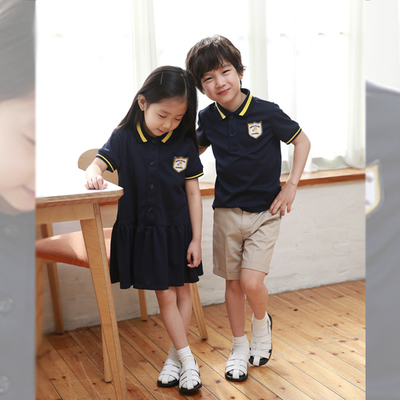 全棉韩版中小学生校服班服六一表演服韩版英伦风幼儿园园服夏季潮