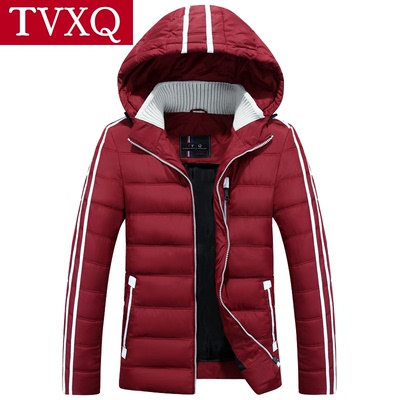 TVXQ2015新款韩版休闲时尚短款连帽修身冬装外套棉服男