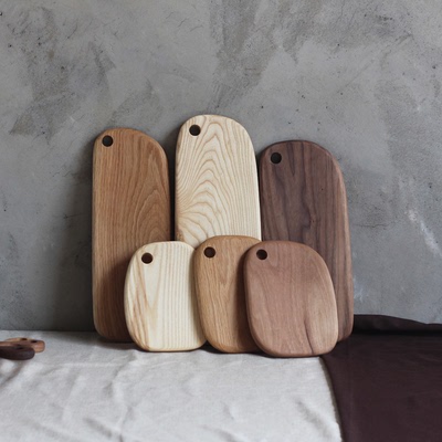 海乐居TT设计师原创设计儿童砧板整块实木美国黑胡桃菜板面包板