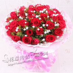 33朵红玫瑰七夕情人节鲜花信阳市商城县驻马店市同城送花
