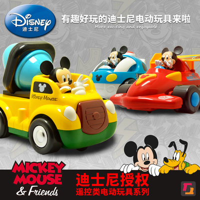 新款迪士尼电动遥控车玩具车带音效灯光遥控赛车卡通儿童玩具车子