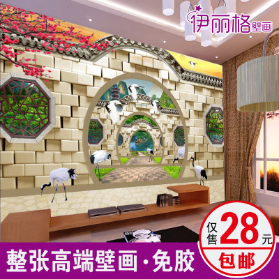 特价包邮 江南风情大型3D立体墙纸 无纺布壁纸 墙贴 客厅墙壁画