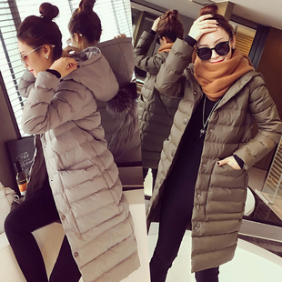 韩国女装2015秋冬季韩版棉袄修身羽绒棉服大码中长款棉衣外套女潮