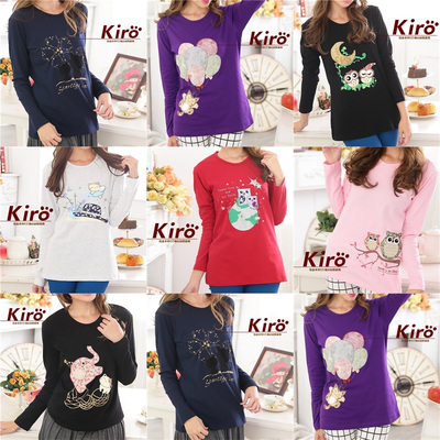 特卖 正品Kiro猫 可爱韩版女士修身秋季上衣潮款长袖T恤