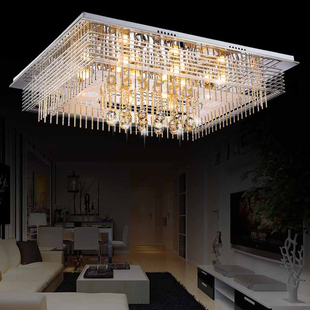 led吸顶灯客厅灯 长方形现代简约大气水晶灯 卧室灯温馨房间灯具