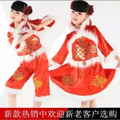 小荷风采红红的中国结儿童舞蹈演出服儿童表演服春节新年演出服