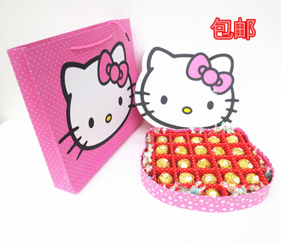 新款HelloKitty猫巧克力糖果礼盒装 圣诞节情人節送女友创意礼物