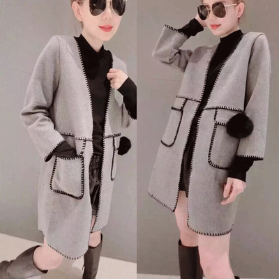 2015冬装新款时尚名媛女装羊毛呢子中长款气质显瘦毛呢外套